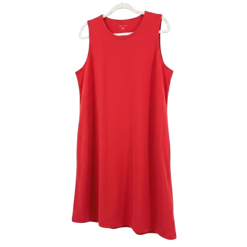 Eileen Fisher Red Organic Cotton Stretch Sleeveless Shift Dress Petite Large PL